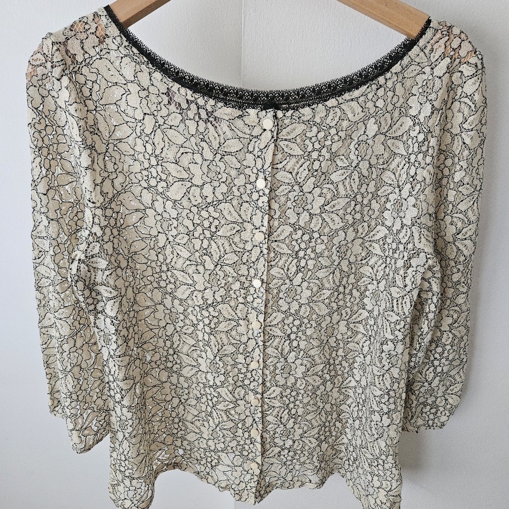 LOFT Creamy Lace Top Y2k - Picture 3 of 6